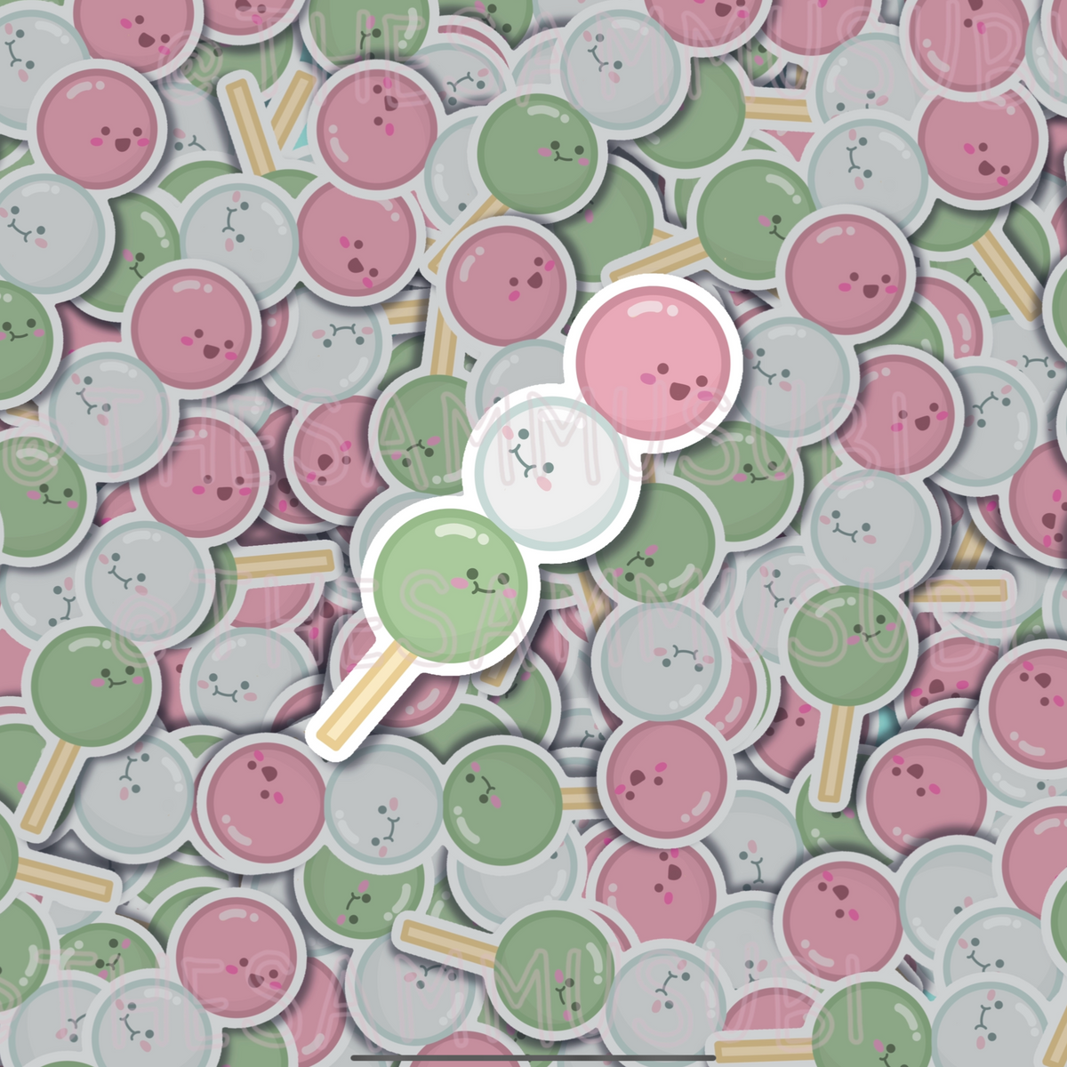 Tri-Colored Dango Glossy Vinyl Sticker – The Sam Musubi