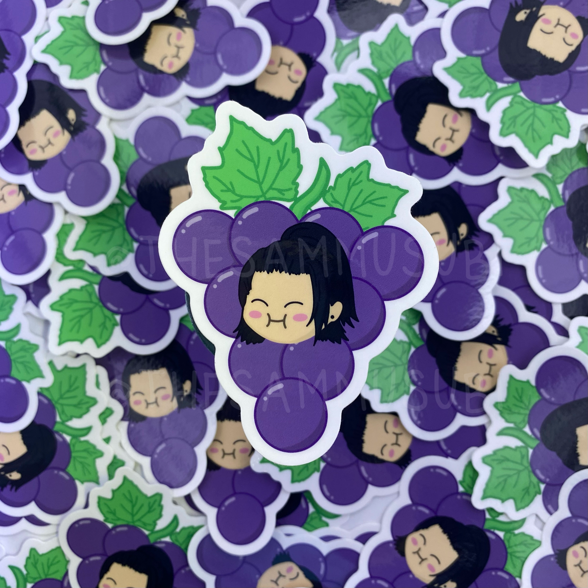 Chibi Cursed Spirit Sorcerer Grape Glossy Vinyl Sticker – The Sam Musubi